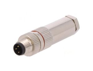 Złącze M8 męskie PIN: 3 60V IP67 proste na przewód wtyk 3A PXMBNI08FIM03ASC
