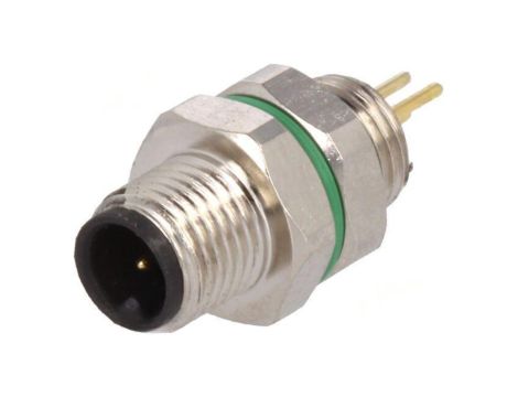 Złącze M5 gniazdo męskie THT na panel,nakrętka od tyłu PIN: 3 PXMBNI05FPM03APC