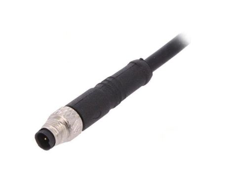 Złącze M5 wtyk męskie przewody PIN: 3 1A proste IP67 60V 1m PXPTPU05FIM03ACL010PUR