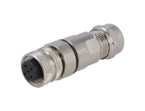 Złącze M12 wtyk PIN: 5 żeńskie 60V proste IP67 lutowanie 4A PXMBNI12FBF05ASCPG7