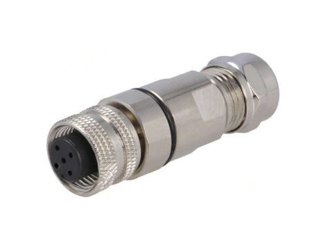 Złącze M12 wtyk PIN: 5 żeńskie 60V proste IP67 lutowanie 4A PXMBNI12FBF05ASCPG7