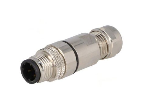 Złącze M12 wtyk PIN: 4 męskie 250V proste IP67 lutowanie 4A PXMBNI12FIM04DSCPG7