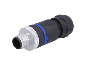 Złącze M12 wtyk PIN: 3 męskie 250V proste IP67 zacisk śrubowy PXPPAM12FIM03ASTPG9