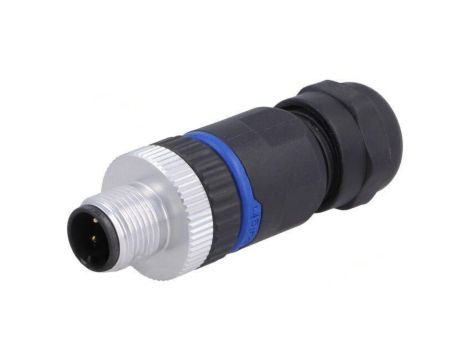 Złącze M12 wtyk PIN: 3 męskie 250V proste IP67 zacisk śrubowy PXPPAM12FIM03ASTPG9