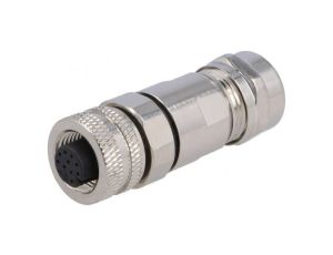 Złącze M12 wtyk PIN: 12 żeńskie 30V proste IP67 lutowanie PXMBNI12FBF12ASCPG9