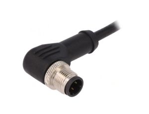 Złącze M12 wtyk męskie PIN: 4 kątowe kod D-Ethernet 4A 250V PXPPVC12RAM04DCL010PVC