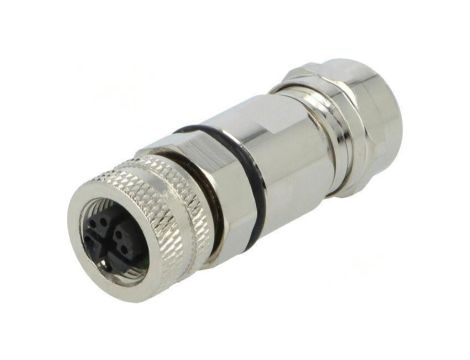 Złącze M12 wtyk PIN: 8 żeńskie 48V proste IP67 lutowanie 0,5A PXMBNI12FBF08XSCPG9