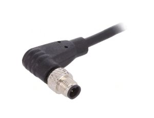 Złącze M5 wtyk męskie przewody PIN: 3 1A kątowe IP67 60V 1m PXPPVC05RAM03ACL010PVC