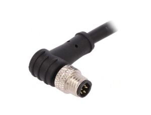 Złącze M8 męskie PIN: 5 1,5A 30V IP67 kątowe na przewód wtyk PXPPVC08RAM05BCL010PVC