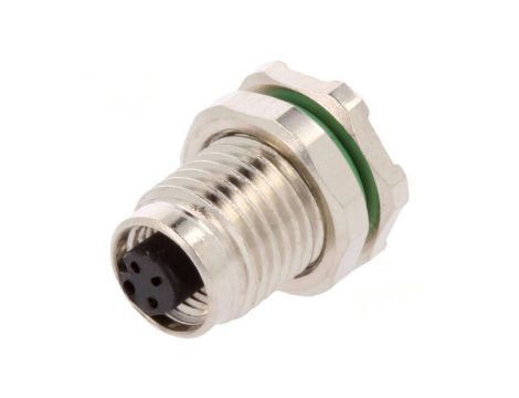 Złącze M5 gniazdo żeńskie THT na panel,nakrętka od przodu PXMBNI05RPF04APC