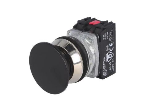 Przełącznik przyciskany, Ilość pozycji stabilnych: 1, NC + NO, czarny, 30mm, IP55 NEF30-DSXY