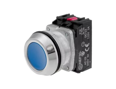 Przełącznik przyciskany, Ilość pozycji stabilnych: 1, NC + NO, niebieski, 30mm NEF30-KNXY