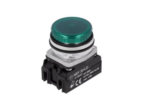 Lampka kontrolna, 30mm, Podświetlenie: LED, Ø30,5mm, 24230VAC, IP20, NEF30 NEF30-LDZ 24-230V AC/DC