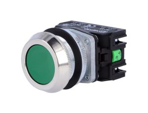 Przełącznik przyciskany, Ilość pozycji stabilnych: 1, NC + NO, zielony, 30mm, IP56 NEF30-KZXY