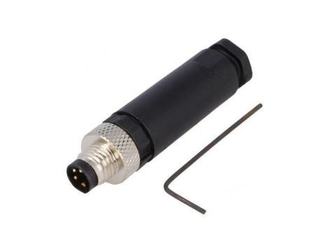 Złącze M8 męskie PIN: 4 30V IP67 proste na przewód wtyk 3A PXPPAM08FIM04AST