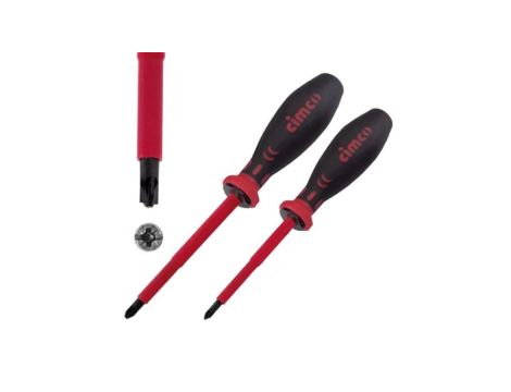 Wkrętak Śrubokręt Płasko-krzyżowych PZ1 PZ2 Izolowany 1000V VDE Zestaw 2szt