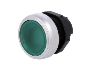Przełącznik przyciskany, Poz.stab: 1, zielony, IP66, płaski, 22mm LPCBL103