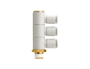 Złączka wtykowa gwintowana,kątowa 90 -1-10bar Gwint R 1/4 KQ2VT06-02AS