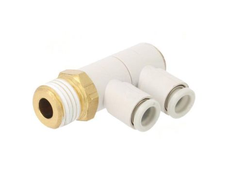 Złączka wtykowa gwintowana,kątowa 90 -1-10bar Gwint R 1/2 KQ2VD08-04AS