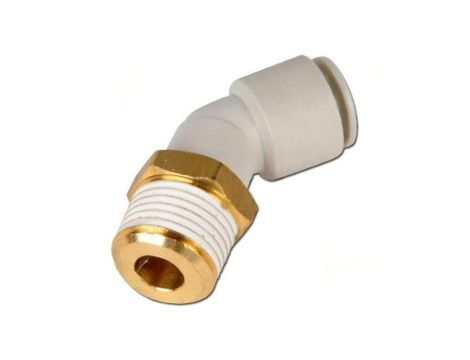 Złączka wtykowa gwintowana,kątowa 45 -1-10bar Gwint R 1/8 KQ2K10-01AS