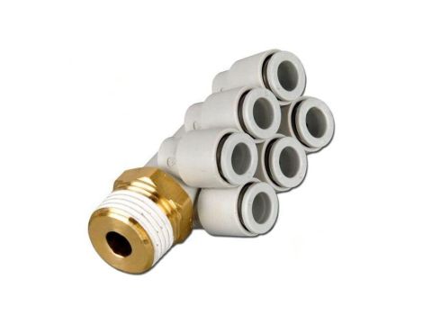 Złączka wtykowa gwintowana,kątowa 90 -1-10bar Gwint R 3/8 KQ2ZT06-03AS