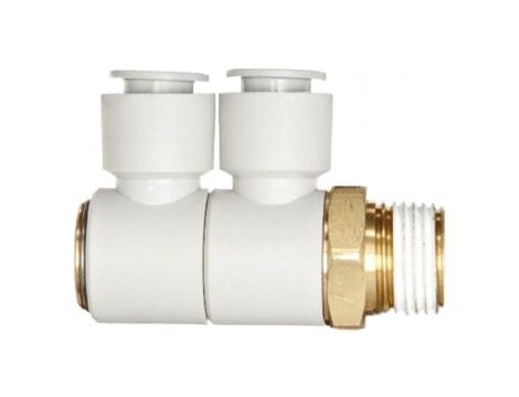 Złączka wtykowa gwintowana,kątowa 90 -1-10bar Gwint R 1/4 KQ2VD06-02AS