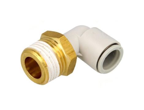 Złączka wtykowa gwintowana,kątowa 90 -1-10bar Gwint R 1/2 KQ2L12-04AS