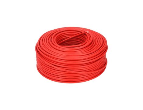 Kabel instalacyjny LgY / H07V-K 4mm2 jednożyłowy czerwony 450/750V giętki linka Prysmian /100m/