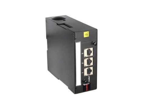 Obudowa do montażu na szynie DIN 35 do 3 portów UTP/FTP RJ45 niezaładowana czarna Molex