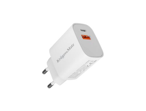 Ładowarka sieciowa GaN 1x USB typ-A Quick Charge 3.0 + 1x USB typ-C Power Delivery 3.0 30W
