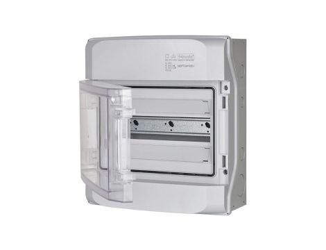 Rozdzielnica obudowa modułowa natynkowa 1x12 drzwi transparentne 340x310x150mm IP65 NEPTUN 7270009 F-TRONIC