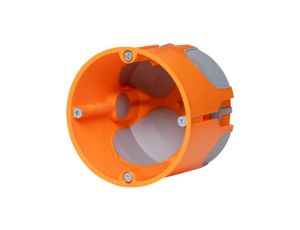 Puszka instalacyjna podtynkowa typu HW fi: 68x62 dwukomponentowa wiatroszczelna IP30 pomarańczowa 7360045 F-TRONIC