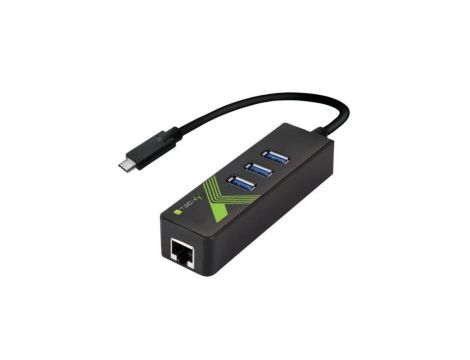 Karta Sieciowa Adapter USB-C na Gigabit RJ45 Hub 3x USB 3.0
