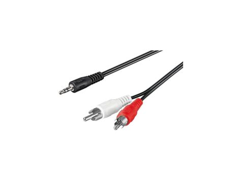 KABEL AUDIO STEREO JACK 3.5MM NA 2x RCA M/M 1,5M CZARNY
