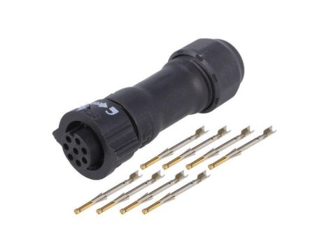 Złącze okrągłe X-Lok, wtyk, motaż na przewód, PIN: 8 żeńskie ze stykami IP68 BD-08BFFA-QL8MP0