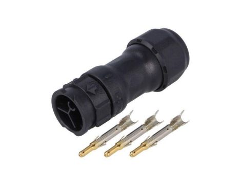 Złącze okrągłe X-Lok, wtyk, motaż na przewód, PIN: 3 męskie ze stykami CC-03BMMA-QL8LPP