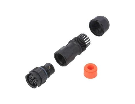 Złącze okrągłe X-Lok, wtyk, motaż na przewód, PIN: 3 żeńskie ze stykami IP68 CC-03BMFB-QL8SPP