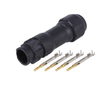 Złącze okrągłe X-Lok, wtyk, motaż na przewód, PIN: 4 męskie ze stykami BB-04BMMA-QL8LPP