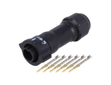 Złącze okrągłe X-Lok, wtyk, motaż na przewód, PIN: 6 męskie ze stykami BD-06BFMA-QL8MP0