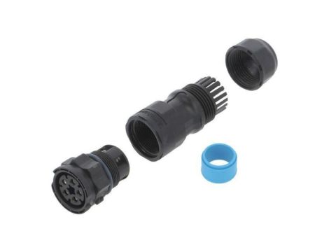 Złącze okrągłe X-Lok, wtyk, motaż na przewód, PIN: 5 żeńskie ze stykami IP68 DC-05BMFB-QL8LPP