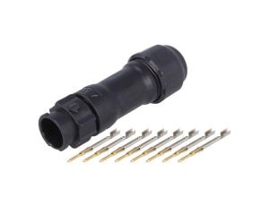 Złącze okrągłe X-Lok, wtyk, motaż na przewód, PIN: 8 męskie ze stykami BD-08BMMA-QL8MP0