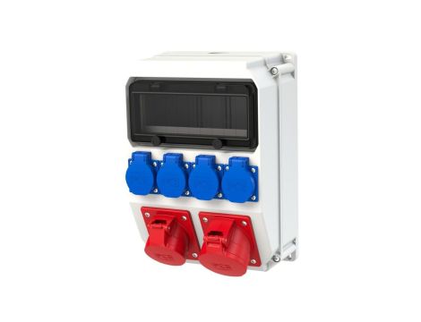 Rozdzielnica budowlana ADAMÓW hermetyczna IP54 Bez zabezpieczeń + 2x16A/5P + 4x230V/2P+Z PCE 9036003W