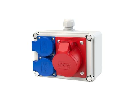 Rozdzielnica budowlana KOŁO hermetyczna IP54 1x16A/5P + 2x230V/2P+Z PCE 9769116W