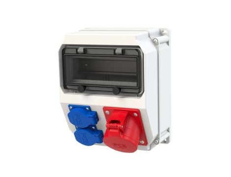 Rozdzielnica budowlana ECOLINE hermetyczna IP54 Bez zabezpieczeń + 1x32A/5P + 2x230V/2P+Z PCE 90EKO008