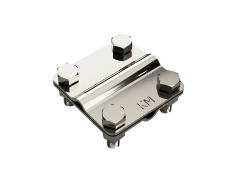 Złącze krzyżowe odgromowe DUŻE 2P (62x62mm, dwie płytki, 4xM8) ocynk galwaniczny drut bednarka KM GROM