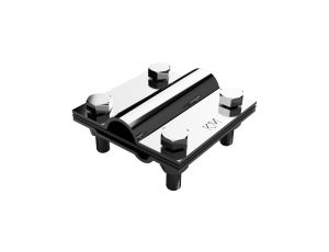 Złącze uziomowe odgromowe 2P (75x18mm, dwie płytki, 4xM8) ocynk galwaniczny drut bednarka KM GROM