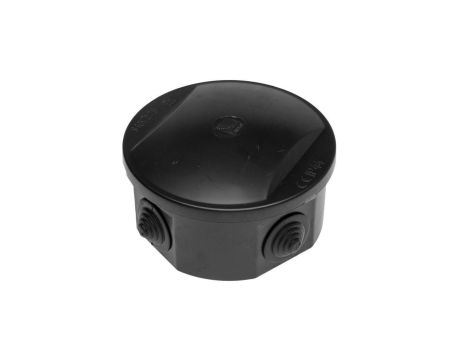 Puszka hermetyczna S-BOX 80x40, 4 dławiki, okrągła, odporna na UV, czarna, IP44 /S-BOX 026CO/