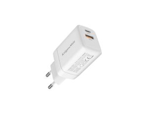 Ładowarka sieciowa GaN 1x USB typ-A Quick Charge 3.0 + 1x USB typ-C Power Delivery 3.0 45W
