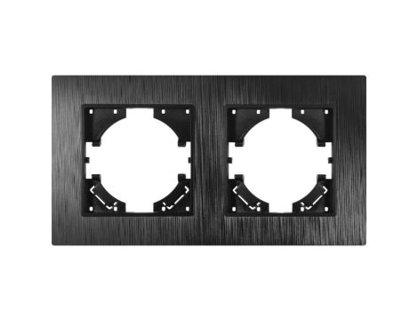 Ramka podwójna MODERN-Q, czarny plastik szczotkowany (linia Basic Touch)
