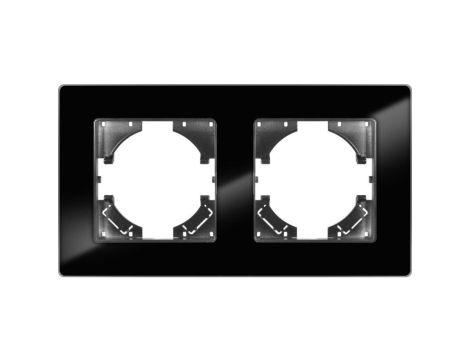 Ramka podwójna MODERN-Q, czarny akryl (linia Acrylic Shine)
